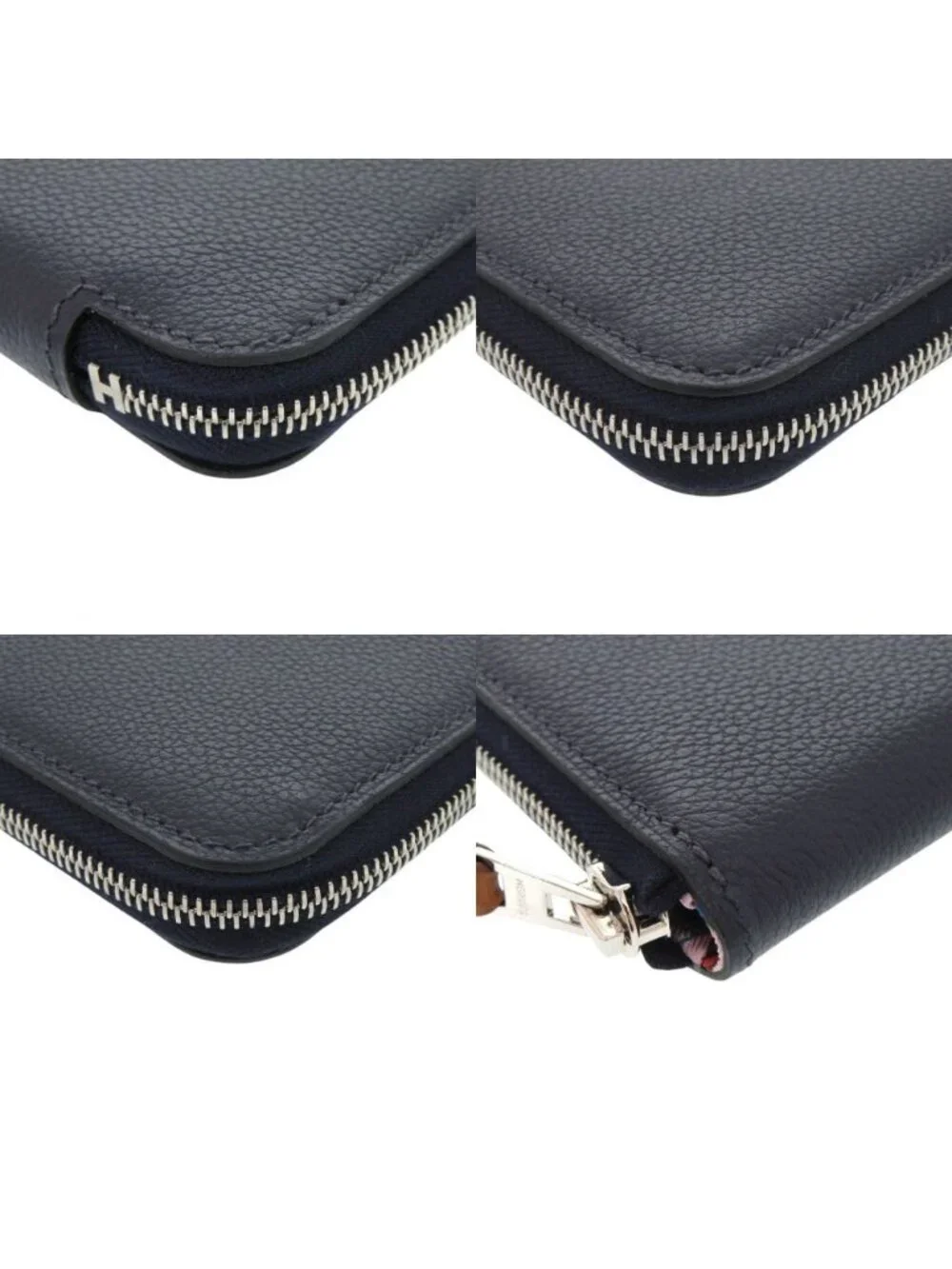 Hermes Azap Silk in Compact Mini Veau Blue Nuit Coin Case
